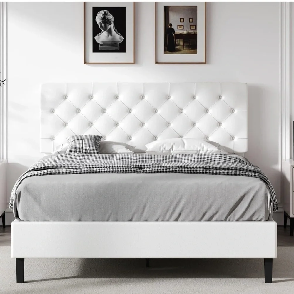Amazon White Tufted Headboard Bed